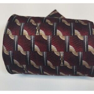 Stafford Men's Classic Length Burgundy Silk Patterned Tie